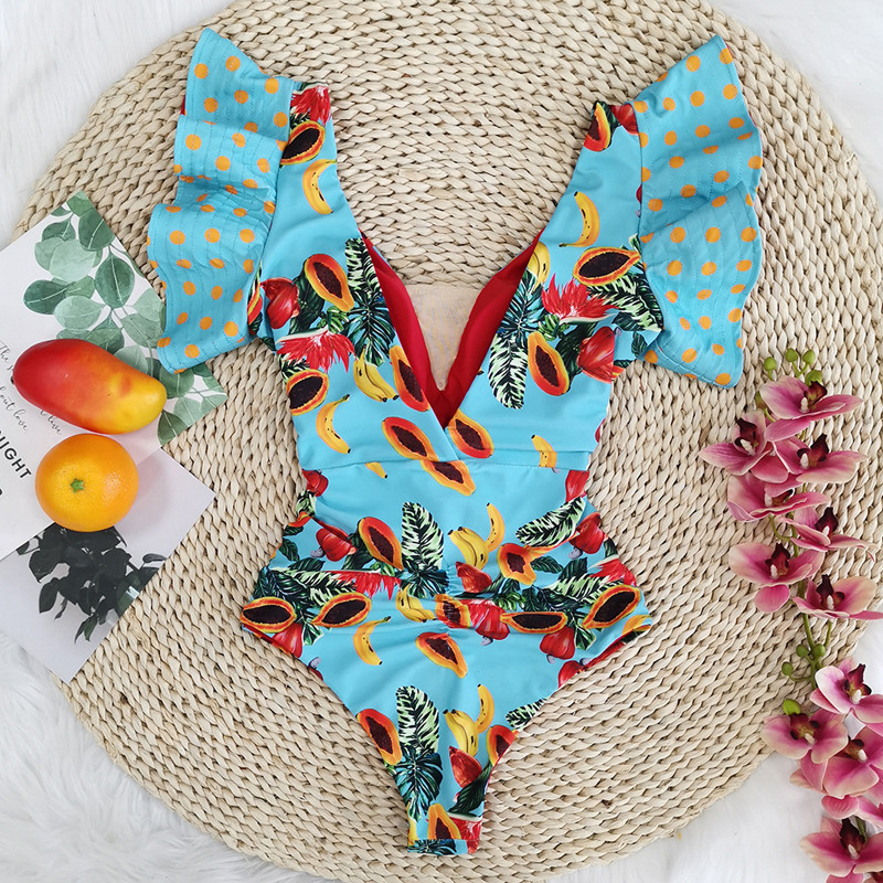 Kétrészes női fürdőruha strandruházat bikini 2023 trendi fürdőruha egyrészes új légyvonal préseléssel hosszú ujjú nyomtatási mennyiségek