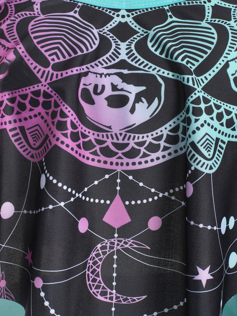 Fashion Skull Print Tankini ujumisriided, polsterdatud ülaosa kõrge vöökohaga püksid, kaheosaline komplekt, ujumiskostüüm Brasiilia bikiinid, uued