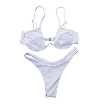 Μαγιό Γυναικεία μαγιό Εσώρουχα μαγιό Μπικίνι Νέον Πράσινο V-bar 2020 Γυναικείο Σετ σύρμα δύο τεμαχίων Bathers Bathing Su