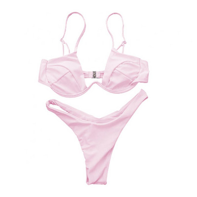 Μαγιό Γυναικεία μαγιό Εσώρουχα μαγιό Μπικίνι Νέον Πράσινο V-bar 2020 Γυναικείο Σετ σύρμα δύο τεμαχίων Bathers Bathing Su