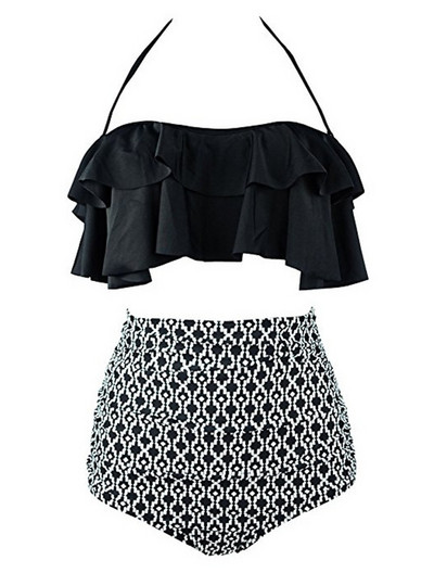 Νέο μεγάλο μπικίνι Mujer 2021 Γυναικείο μαγιό Ψηλόμεσο μαγιό Push Up Σετ μπικίνι Vintage Beach Wear Biquini Mujer