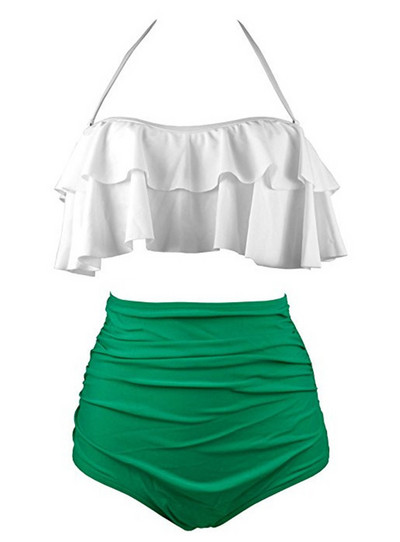 Νέο μεγάλο μπικίνι Mujer 2021 Γυναικείο μαγιό Ψηλόμεσο μαγιό Push Up Σετ μπικίνι Vintage Beach Wear Biquini Mujer