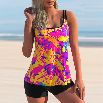 2022. aasta Tankini naiste ujumisriided, kaheosaline bikiinikomplekt, triibulise trükiga ujumistrikoo, naiste seksikas suvine supelkostüüm Mujer 5XL