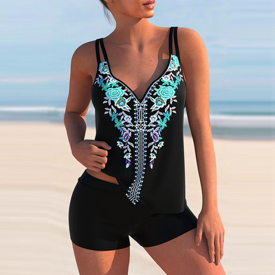 2022. aasta Tankini naiste ujumisriided, kaheosaline bikiinikomplekt, triibulise trükiga ujumistrikoo, naiste seksikas suvine supelkostüüm Mujer 5XL