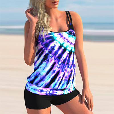 2022. aasta Tankini naiste ujumisriided, kaheosaline bikiinikomplekt, triibulise trükiga ujumistrikoo, naiste seksikas suvine supelkostüüm Mujer 5XL