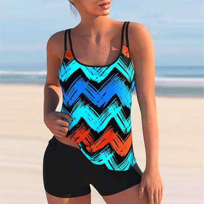 2022. aasta Tankini naiste ujumisriided, kaheosaline bikiinikomplekt, triibulise trükiga ujumistrikoo, naiste seksikas suvine supelkostüüm Mujer 5XL