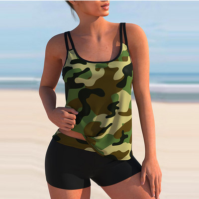 2022. aasta Tankini naiste ujumisriided, kaheosaline bikiinikomplekt, triibulise trükiga ujumistrikoo, naiste seksikas suvine supelkostüüm Mujer 5XL