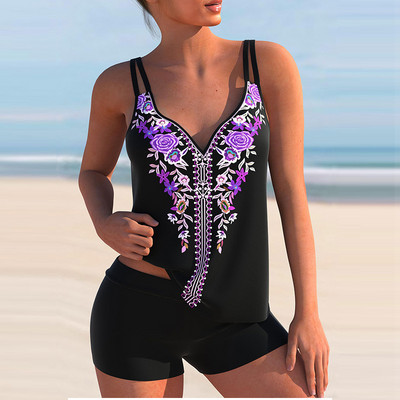 2022. aasta Tankini naiste ujumisriided, kaheosaline bikiinikomplekt, triibulise trükiga ujumistrikoo, naiste seksikas suvine supelkostüüm Mujer 5XL