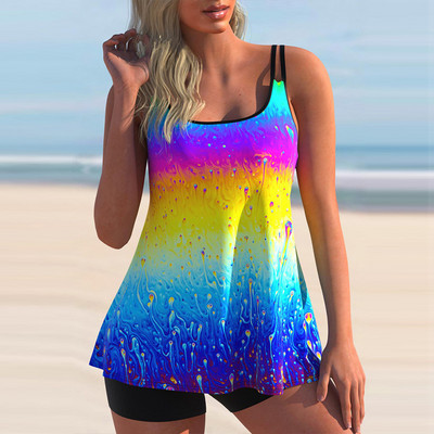 2022. aasta Tankini naiste ujumisriided, kaheosaline bikiinikomplekt, triibulise trükiga ujumistrikoo, naiste seksikas suvine supelkostüüm Mujer 5XL