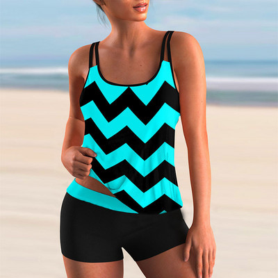 2022. aasta Tankini naiste ujumisriided, kaheosaline bikiinikomplekt, triibulise trükiga ujumistrikoo, naiste seksikas suvine supelkostüüm Mujer 5XL