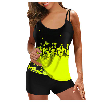 Nou în Tankini Set de bikini mare pentru damă, cu imprimeu digital, cu bretele, costum de baie, pe plajă, pentru vacanță de vară, costume de baie la malul mării Купальник