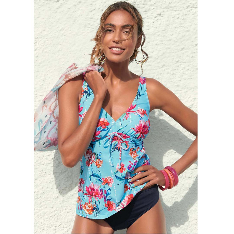 2022. gada jauns seksīgs bikini komplekts, sieviešu retro peldkostīms, sieviešu apdrukas peldkostīmi ar ziediem Push Up peldkostīms Tropics vasaras pludmales apģērbs bikini