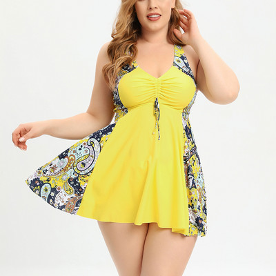 Naiste pluss, lõhestatud nööriga seelikuga ujumiskostüüm, rinnahoidja ja teraseta rinnahoidja Biquiinis Feminino naiste ujumistrikoo купальник