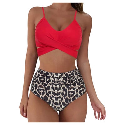Set Push Up Costum de baie cu imprimeu sexy Costume de baie femei Soild Bikini Baie femei Costume de baie Pantaloni scurți din două piese Set pantaloni scurți de baie