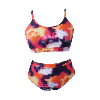 2023 New Bikini Tie-dye Printing High Waist Split Fat Plus Plus Μεγάλο μαγιό Γυναικεία μαγιό Ρούχα παραλίας Maillot De Bain Femme