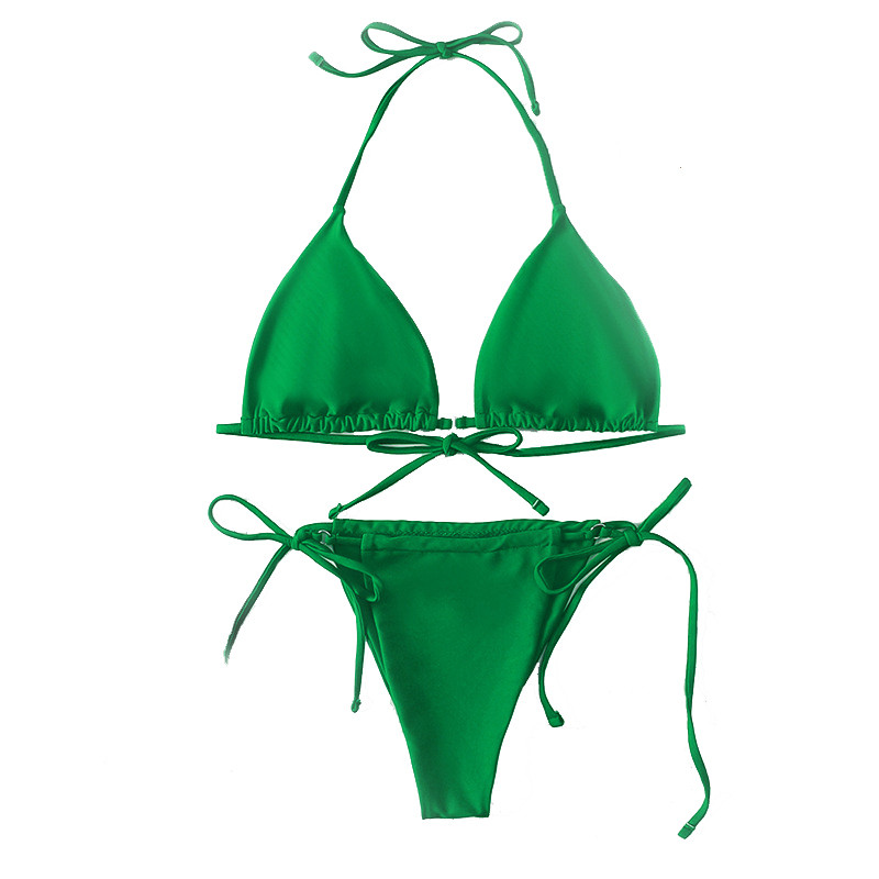 Seksikad Brasiilia stringid Bikini Mujer Ujumisriided Naiste Bandage Solid ujumistrikoo kaheosaline mikrobikiinikomplekt Push Up rannariided