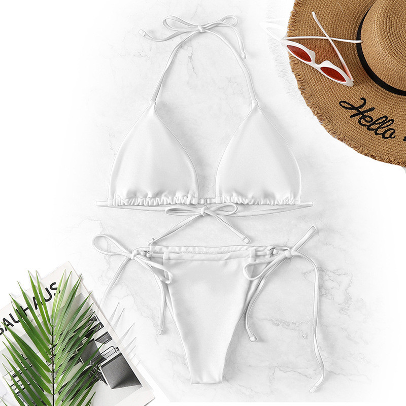 Seksikad Brasiilia stringid Bikini Mujer Ujumisriided Naiste Bandage Solid ujumistrikoo kaheosaline mikrobikiinikomplekt Push Up rannariided