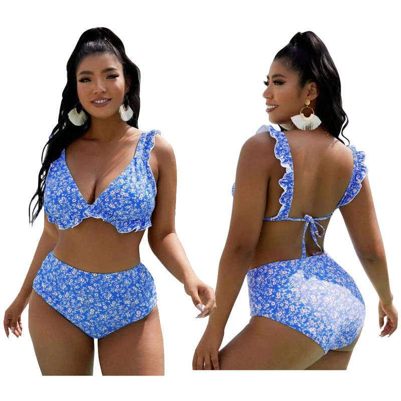 2022. aasta uued naiste push-up-bikiinikomplektid ujumisriided, suure vöökohaga ujumistrikoo, suured suured, pluss-ujumiskostüümid, ujumisriided