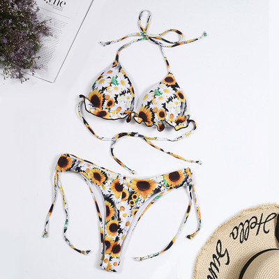 Ujumiskostüüm Leopard Bikiinikomplekt Prindiga lillelised rannas ujumisriided Push up suvised rannariided, kaheosalised madala vöökohaga ujumisriided 2023 naistele