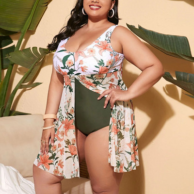 Vintage naiste ujumistrikoo, kaks tükki 2023 mood Sling, trükitud ümmargune kaelus, kaheosaline bokseriga ujumistrikoo bikiinide komplektid купальник женский