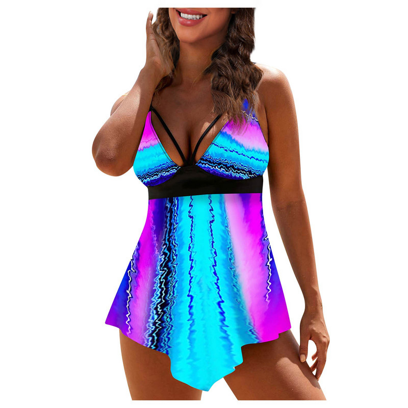 Costum de baie tankini Body sexy pentru femei Costum de baie monokini Costum de baie imprimeu Femei Mărime Plus Două piese Tip sport Tipul articolului