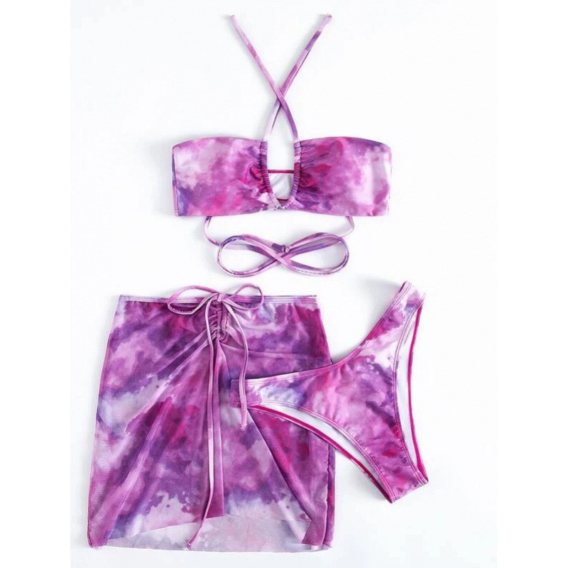 Szexi Paisley bikini szettek takaró szoknyával fürdőruha 3 részes készletek női fürdőruha 2022 fürdőruha kötőfék Strandruha bikinik