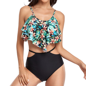 Ruffle Bikini 2022 Women Push Up Μαγιό Ψηλόμεση Floral Μαγιό Γυναικείο εμπριμέ μαγιό Bathers Mayo Biquine XXL