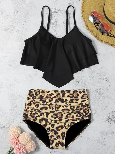 Ruffle bikiinid 2022 Naiste Push Up ujumistrikoo kõrge vöökohaga lillelised ujumisriided Naiste trükitud ujumiskostüümid suplejad Mayo biquine XXL