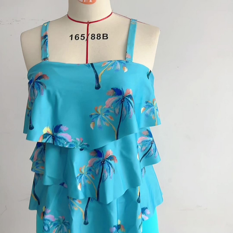 Fodor kétrészes fürdőruha rövidnadrággal, 2023 új, nagyméretű tankkini fürdőruha Női vintage fürdőruha strandruha