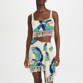 Prinditud Sling-bikiinikomplekt, kaheosaline kõrge vöökohaga lõigatud narmastega ujumistrikoo Naiste rannarõivad, elegantsed seljataga lihtsad ujumisriided, mood