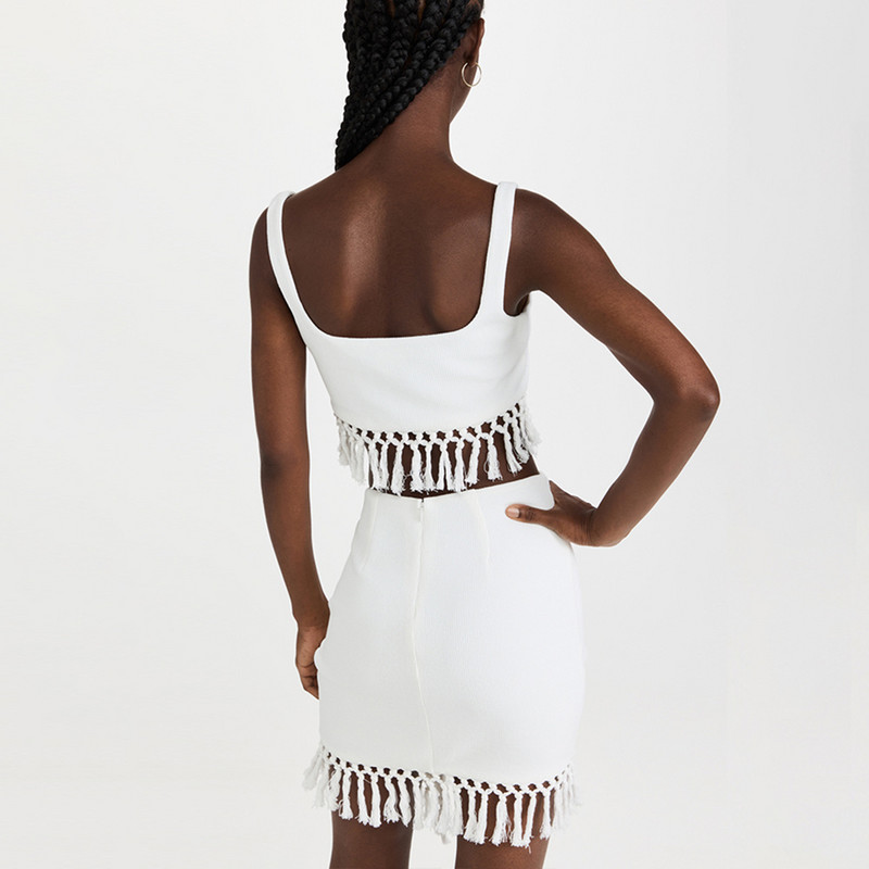 Prinditud Sling-bikiinikomplekt, kaheosaline kõrge vöökohaga lõigatud narmastega ujumistrikoo Naiste rannarõivad, elegantsed seljataga lihtsad ujumisriided, mood