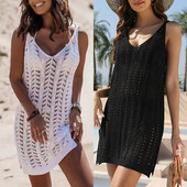 2023 Νέο λευκό πλεκτό μπικίνι με κάλυμμα σέξι κούφιο καλοκαιρινό φόρεμα παραλίας Γυναικείο κάλυμμα μαγιό μπικίνι