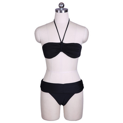 Seksikad naiste ujumisriided Kolmeosaline bikiinikomplekt ujumiskostüüm ruuduline lühike seelik bikiinid Polsterdatud rinnahoidja push up Naiste rannaujumiskostüüm 2826A