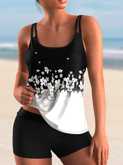 2023. aasta plokkprindiga tankiinikomplekt, kaheosaline naiste ujumistrikoo, lühikesed ujumisriided, naiste sportlikud suplejad, ujumiskostüümid, rannariided