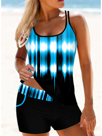 2023. aasta plokkprindiga tankiinikomplekt, kaheosaline naiste ujumistrikoo, lühikesed ujumisriided, naiste sportlikud suplejad, ujumiskostüümid, rannariided