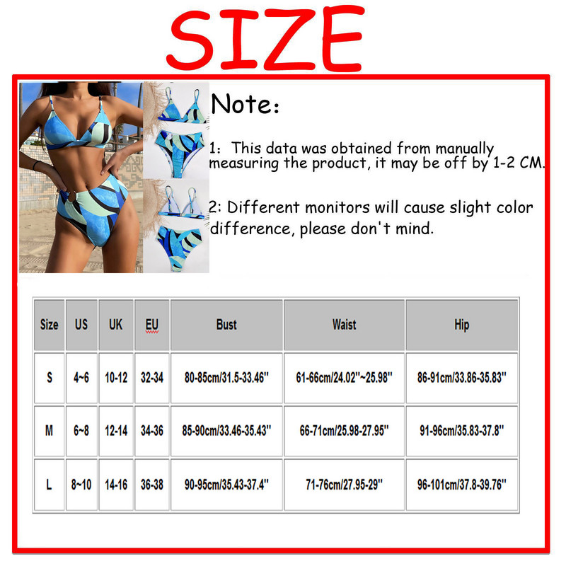 Bikini sexy 2023, costum de baie Push Up pentru femei, costum de baie cu talie înaltă, imprimat, bikini de plajă sexy, biquini, două piese