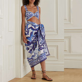 Γυναικείο μαγιό 2 τεμαχίων Φούστα μαγιό με κάλυψη Ρετρό γιορτινό φόρεμα παραλίας Μπικίνι Καλοκαιρινό κομψό μαγιό σερφ