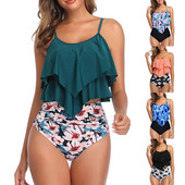 Ruffled Bikini 2022New European and American High Waist Swimsuit Women's cross-border μαγιό μπικίνι