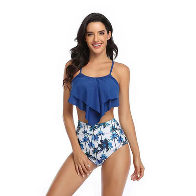 Ruffled Bikini 2022New European and American High Waist Swimsuit Women's cross-border μαγιό μπικίνι