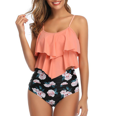 Ruffled Bikini 2022New European and American High Waist Swimsuit Women's cross-border μαγιό μπικίνι