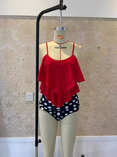 Ruffled Bikini 2022New European and American High Waist Swimsuit Women's cross-border μαγιό μπικίνι