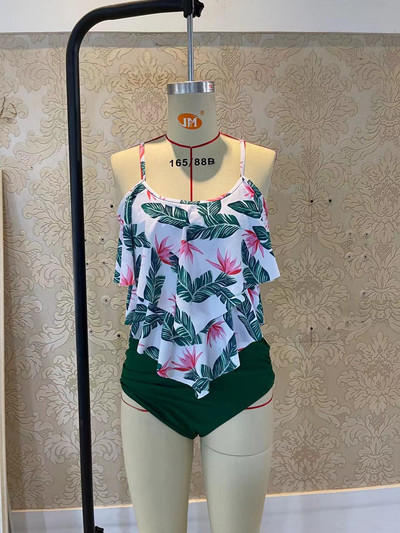 Ruffled Bikini 2022New European and American High Waist Swimsuit Women's cross-border μαγιό μπικίνι