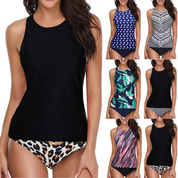 Swimwear 2022 Sexy Backless Tankini Tummy Control Γυναικεία Μαγιό με στάμπα με σορτς δύο τεμαχίων