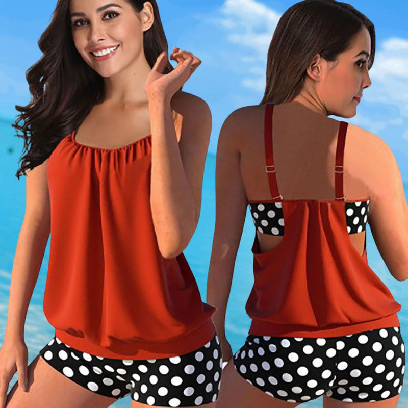 Sieviešu peldkostīms ar 1 komplektu, sieviešu peldkostīms bez piedurknēm bez piedurknēm, augšējais apdrukāts bokseris, divdaļīgs komplekts ar krūšu spilventiņu