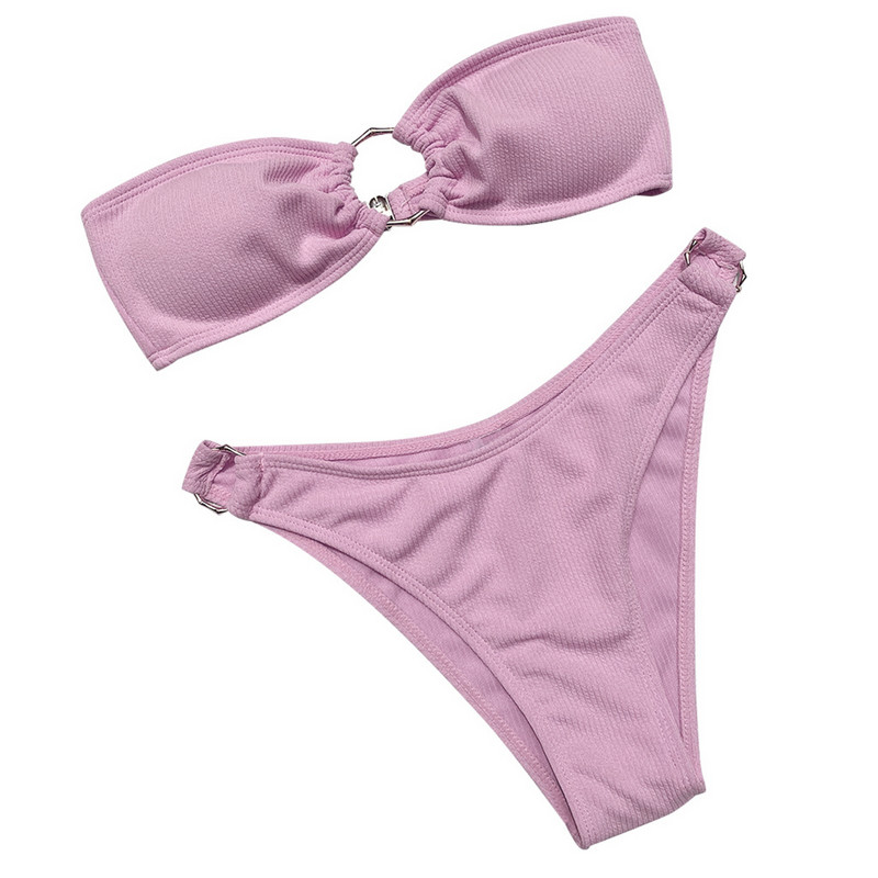 Naiste ujumisriided bikiinidega täidetud kaheosaline rannariiete ujumistrikoo soliidne ujumisriided naiste ujumisriided lauapüksid