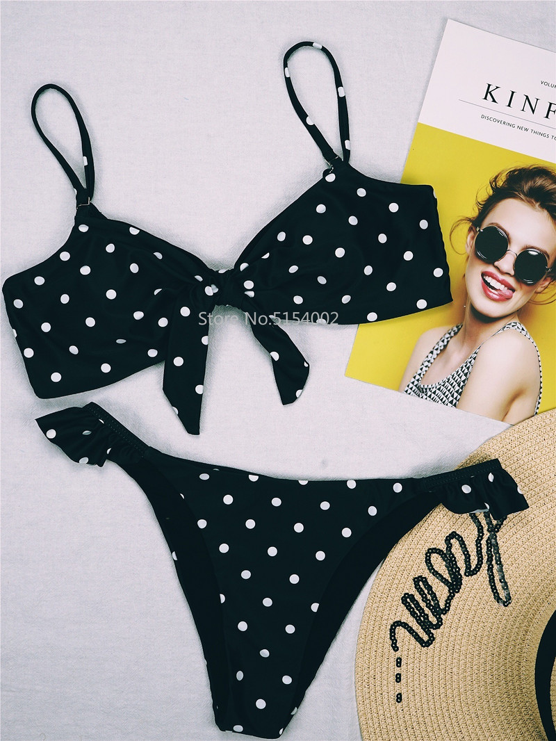 Sieviešu punktveida bikini seksīgi, jauki, divdaļīgi peldkostīmi, bandeau, brazīliešu bikini komplekts, vasaras pludmales peldkostīms 2022