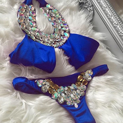 KUUM Seksikas Lady Crystal bikiinide komplekt Push-Up polsterdatud ujumisriided ujumisriided ujumisriided UUS