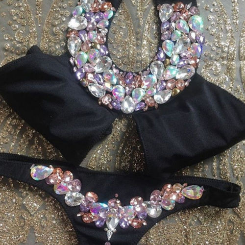 KUUM Seksikas Lady Crystal bikiinide komplekt Push-Up polsterdatud ujumisriided ujumisriided ujumisriided UUS