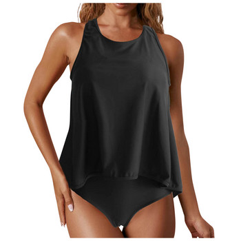 Conservative Swimwear Women 2023 Two Piece Beach Cover Up Κοστούμι κολύμβησης ψηλής μέσης με μαξιλαράκια σουτιέν και χωρίς ατσάλινο σετ μπικίνι σουτιέν