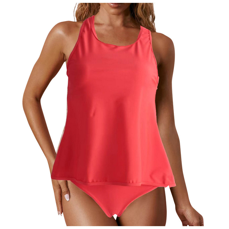 Naiste 2023. aasta konservatiivsed ujumisriided, kaheosaline rannakattega ujumiskostüüm, rinnahoidjapatjade ja terasest rinnahoidja bikiinide komplekt